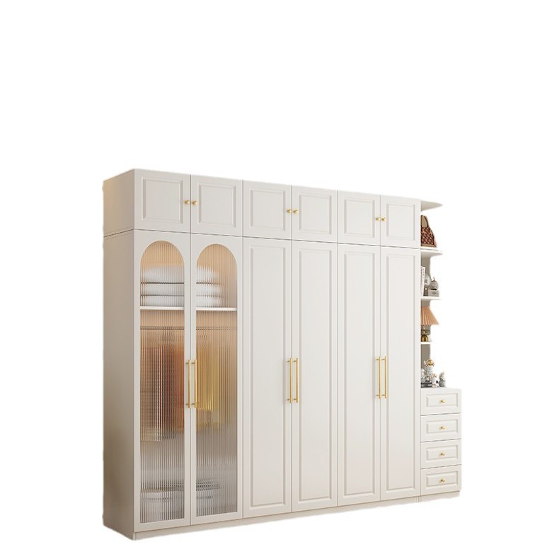 Xin Sheng Hongmao multicapa crema armario italiano armario de madera maciza dormitorio casero fácil ensamblaje armario de almacenamiento