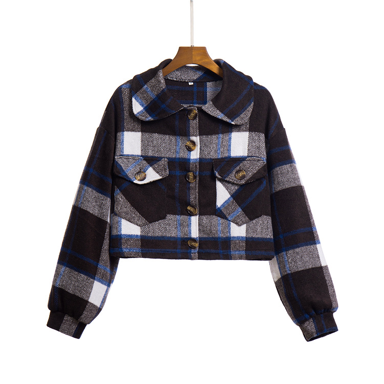 다크 브라운 파란색 격자