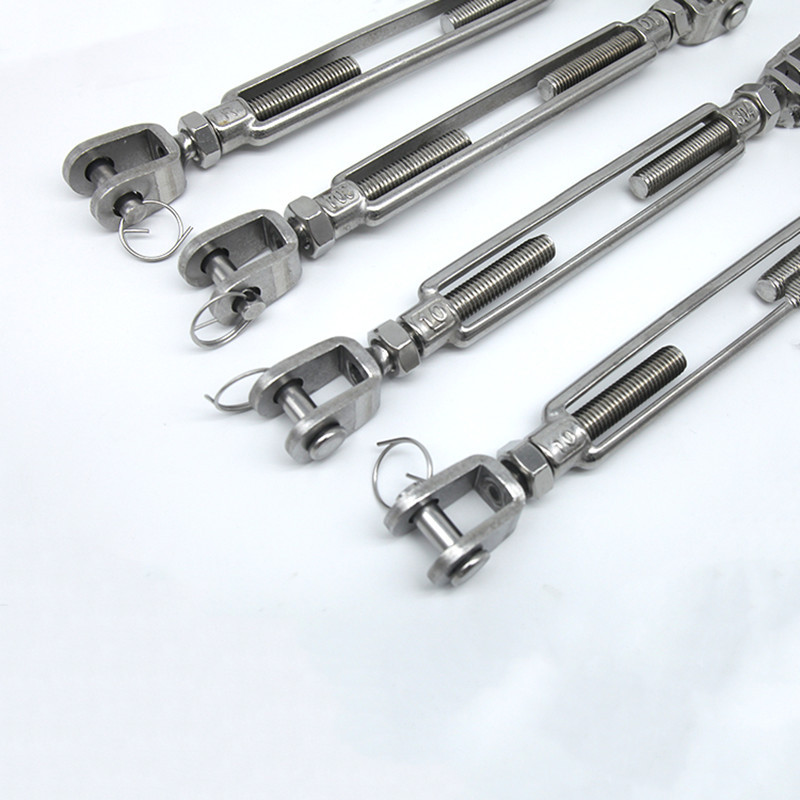 不锈钢叉叉开体花篮UU型花篮螺丝钢丝绳拉紧器船用收紧花兰M5-M12