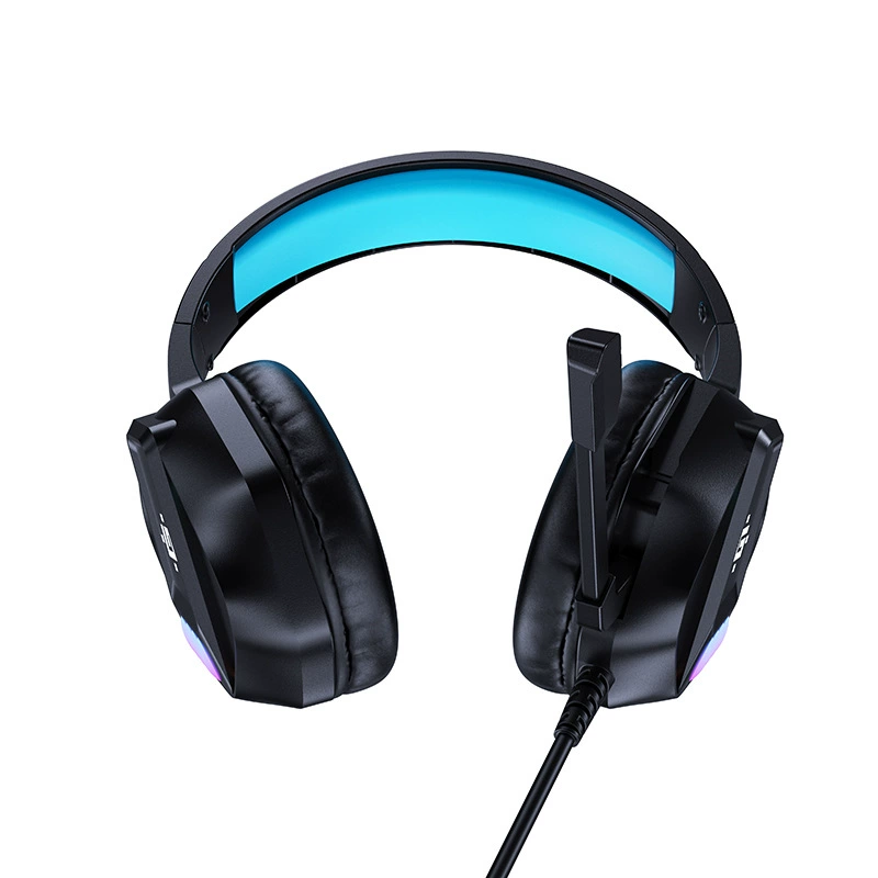 H86-Black Blue наушники, головной обод, киберспорт, проводная, крупная маркировка, фильм, символ, световые эффекты