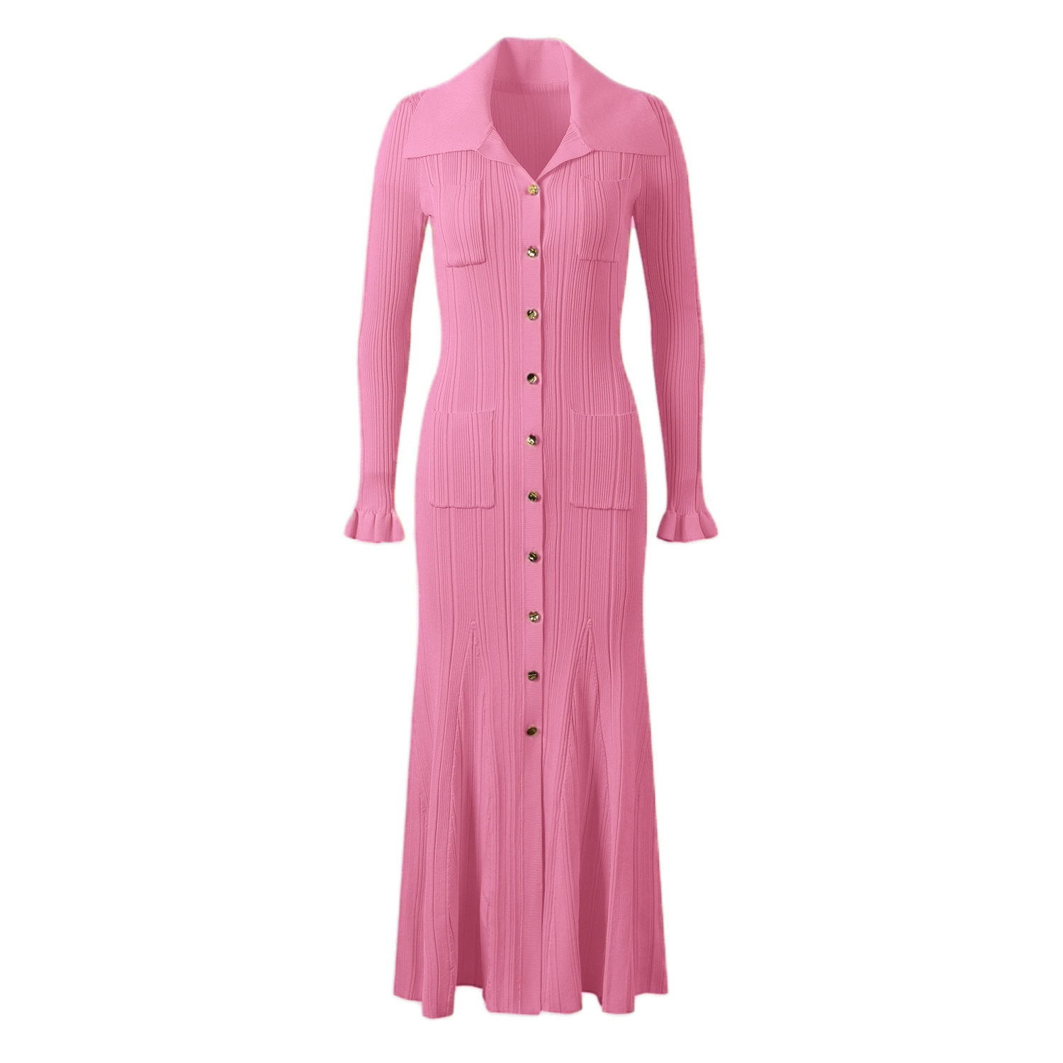 Cross-Border French-Style New Women's Clothing Retro Gatsby Ball Gown Evening Dress Sexy Knitted Long-Sleeve Dress Cross-Border