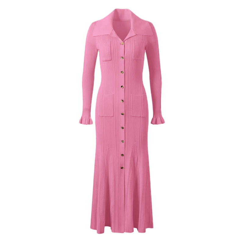 Cross-Border French-Style New Women's Clothing Retro Gatsby Ball Gown Evening Dress Sexy Knitted Long-Sleeve Dress Cross-Border