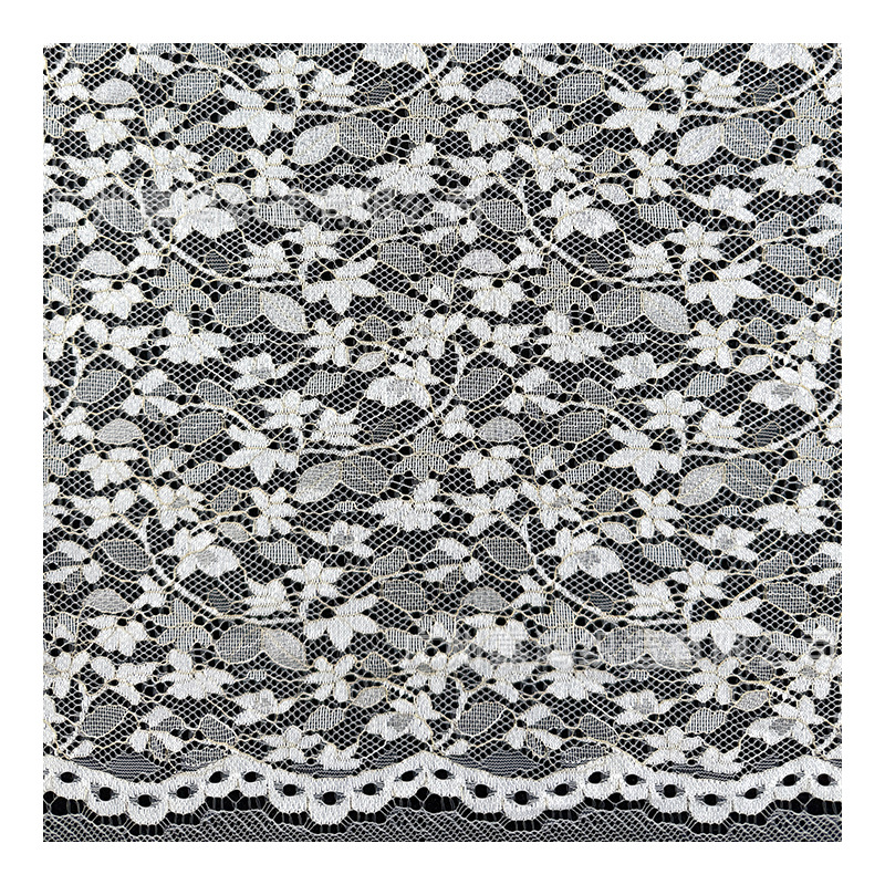 Tejido de encaje de nylon brillante oro francés temperamento de mujer falda flor de encaje fábrica de stock