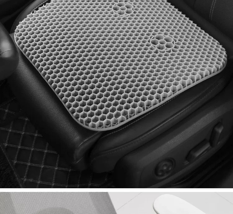Thickened car seat cushion, summer honeycomb gel ice silk universal office seat cushion, silicone breathable cooling pad for trucks
