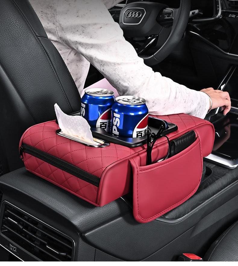 Thickened central armrest box, simple car armrest box heightening pad, car tissue box