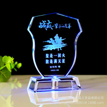 退伍军人纪念品水晶摆件送战友的兄弟礼物臂礼品章实用高档