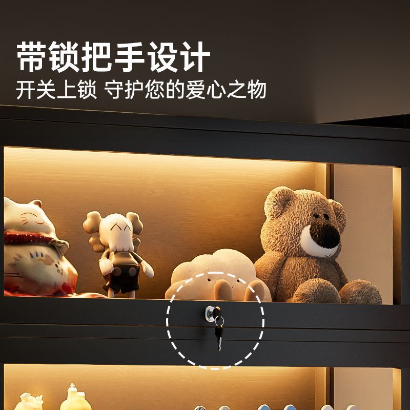 展示柜家用多层大容量带灯带锁潮玩乐高收纳柜酒水奖杯盲盒置物架|undefined