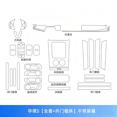 film, and decorative parts, Car interior film - huajing-sfull-set-exterior-door-sill-stripswithout-screen