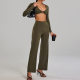 European and American High-intensity Sports suit Outdoor Running Naked Fitness Suit Slimming High Waist Yoga Suit Five-piece Set
