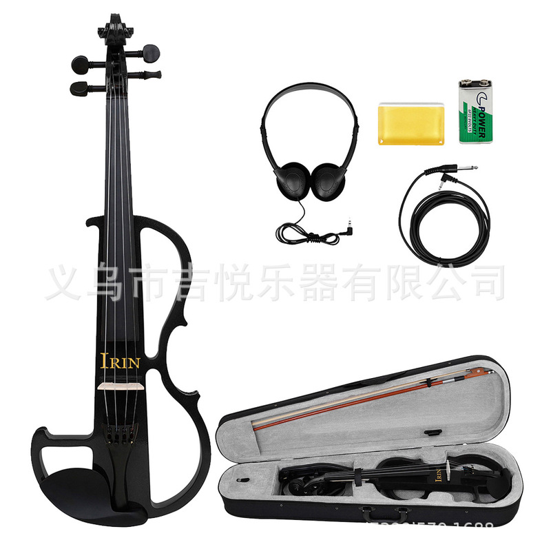 Black Digital Violin Ae-01 Electro-Acoustic Violin Instrument 4/4 Adult Beginner Professional Performance Grade Violin