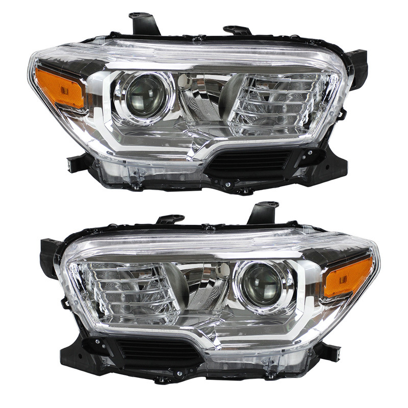 Aplicable a Toyota 16 - 21 Tacoma American Headlights, semieconjunto de automóvil original chapado con lámpara diurna