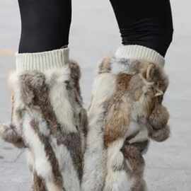 皮草靴套兔毛鞋套毛毛靴套貉子毛鞋口脚套腿套袖口护膝