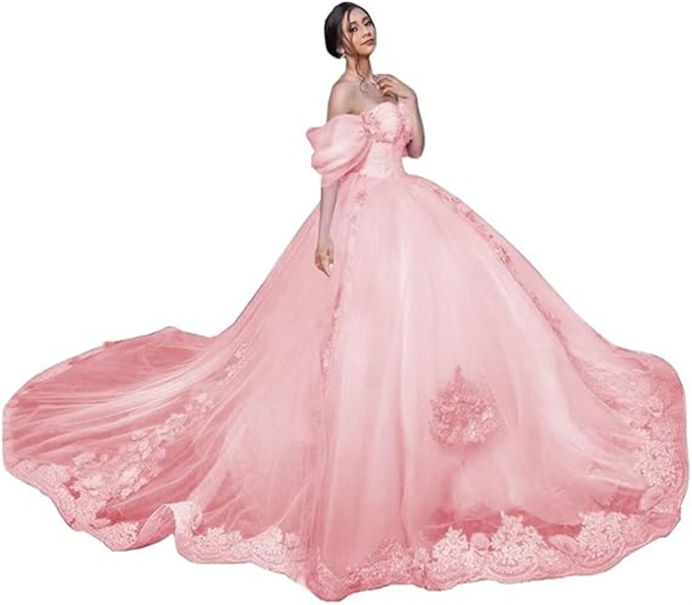Aliexpress Amazon encaje calcomanía hombro abierto vestido de adulto vestido de baile vestido vestido de princesa vestido de mujer