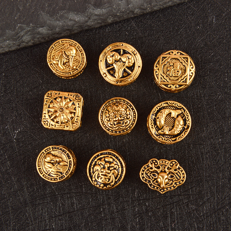 Chinese Style New Black Gold Spacer Beads Elephant Fish Goat Horse Awakening Lion Deer Beads Fortune Beads DIY Handmade Beading Accessories Chinese Style New Black Gold Spacer Beads Elephant Fish Goat Horse Awakening Lion Deer Beads Fortune Beads DIY Handmade Beading Accessories