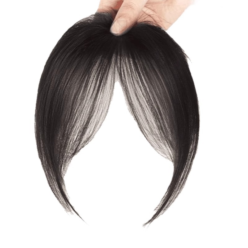 Ocho caracteres peluca de frangea de la cabeza femenina aumento de cabello flojo alto cráneo todo el cabello humano real frente natural frangea