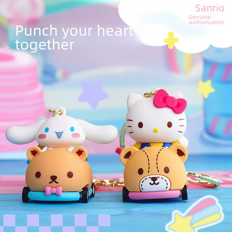 Sanrio, оригинальный мультяшный брелок, для автомобильных ключей, подвеска, аксессуар, высококачественный стиль