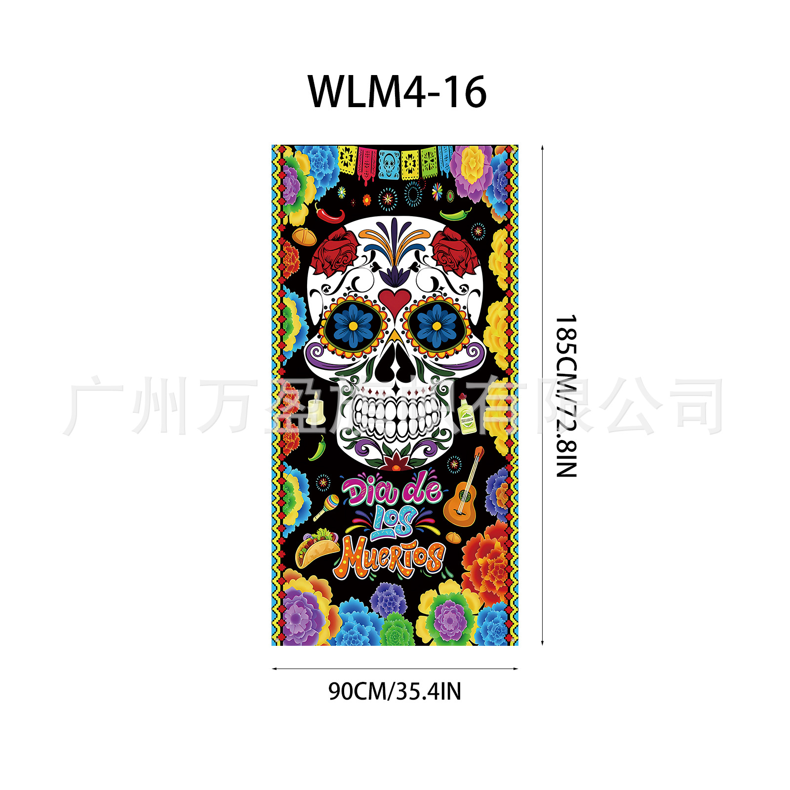 Pancarta Decorativa para Puerta de Poliéster para Día de los Muertos y Fiestas