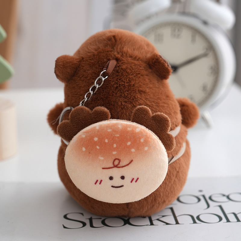 カピバラぬいぐるみハンバーガークッキーカピバラ人形キーホルダーバックパックペンダントぬいぐるみペンダント卸売|undefined