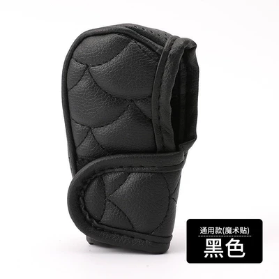Cross-border car shift protection cover leather gear cover car interior modification dust cover universal gear handle cover (Sürətlər qutusu və əl tormozu başlıqları) - velcro-black