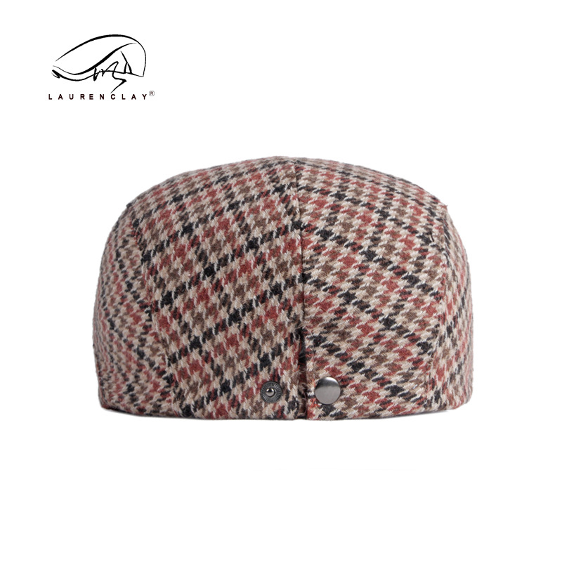 Otoño e invierno nuevo sombrero de lana de los hombres boina retro británico de las mujeres de estilo coreano de pata de gallo de punto de pico sombrero delantero