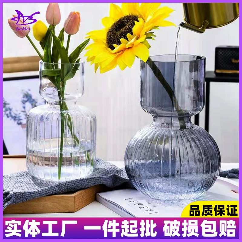 Моранди матовое стекло ваза большой живот гидропонное украшение высококачественное украшение Гостиная Цветочная композиция в стиле высокий вид