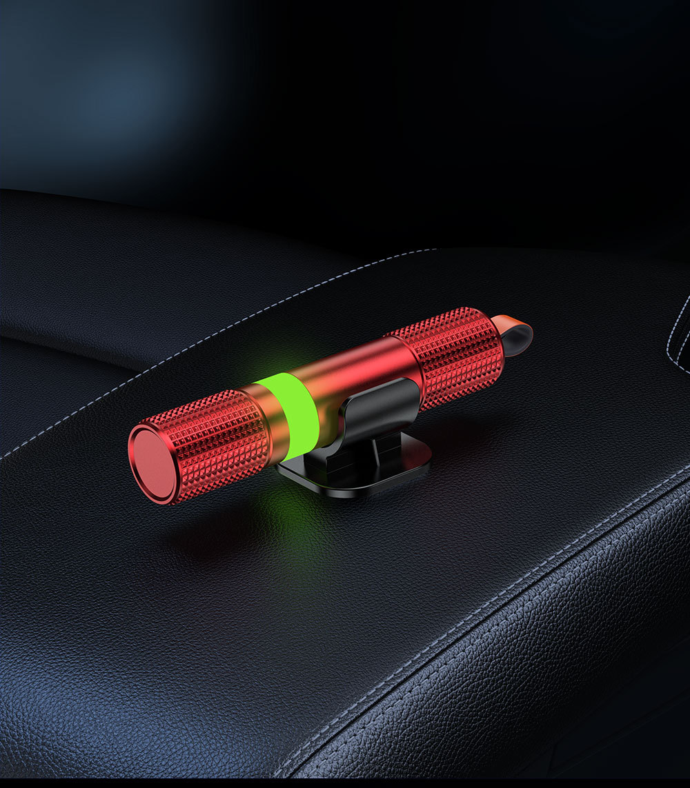 Car window breaker safety hammer, multifunctional emergency escape hammer for vehicles, one-second window breaking, car-mounted luminous rescue tool, cross-border