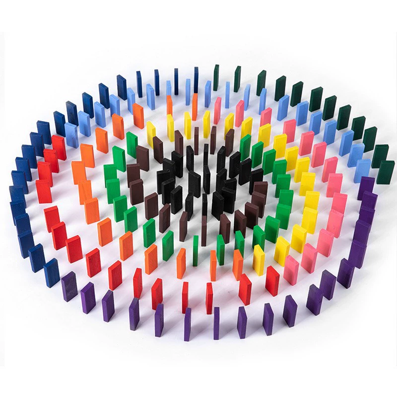 120 штук домино красочные строительные блоки Деревянные домино штук детские развивающие Игрушки для раннего развития