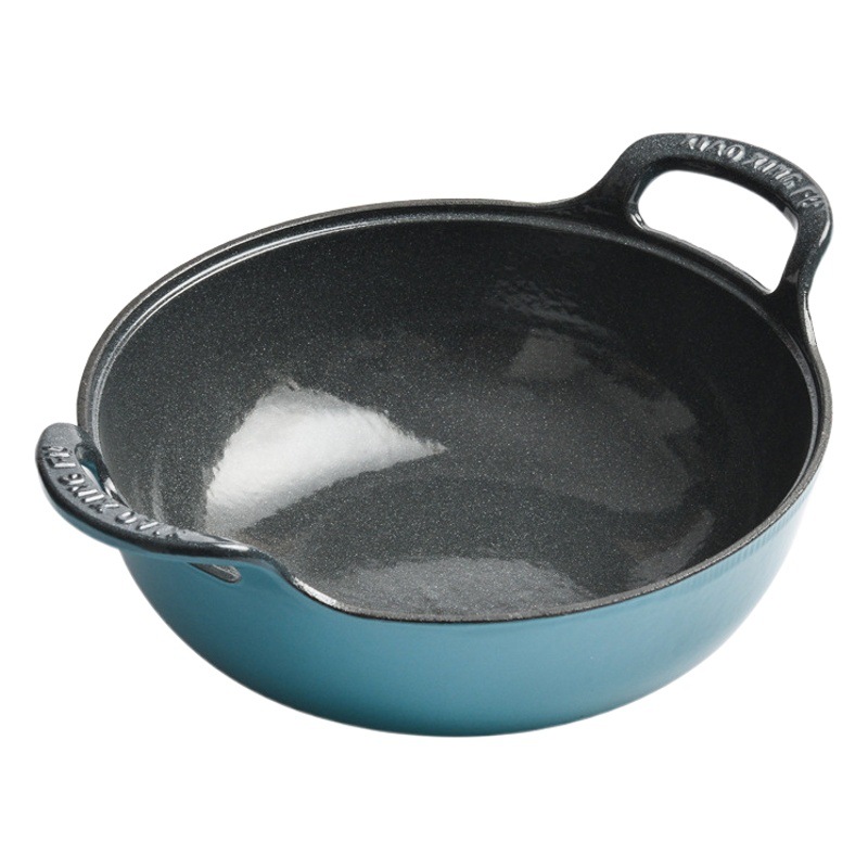 Pequeña Felicidad TikTok pequeña olla azul esmalte doméstico olla de hierro fundido olla de sopa olla de hierro antiadherente olla de esmalte olla de arroz