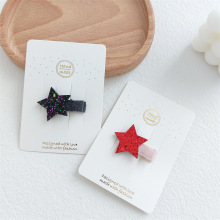 韩国儿童星星发夹宝宝气质亮片五角星边夹刘海夹原创女童发饰头饰