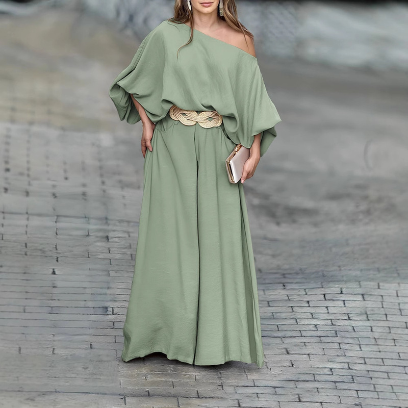 European and American Cross-Border 2024 Autumn New Casual Suit Women's Long-Sleeve Top Loose Pants Fashion Vacation Style