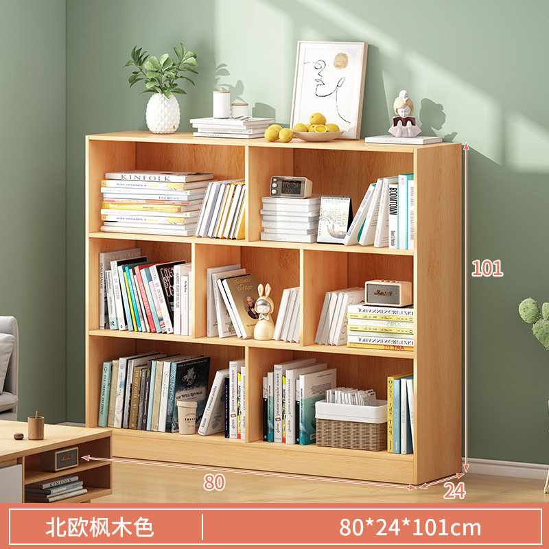 Estantería estante de almacenamiento de piso estantería del hogar multi-capa estante del gabinete de almacenamiento sala de estar simple Plaid gabinete de almacenamiento gabinete