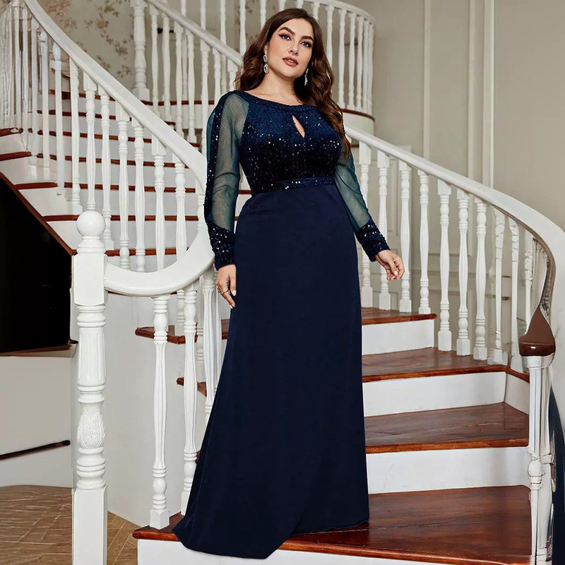 European and American Cross-border Evening Dress Summer New plus size Elegant Slim-fit Solid Color dress Party Party Banquet European and American Cross-border Evening Dress Summer New plus size Elegant Slim-fit Solid Color dress Party Party Banquet