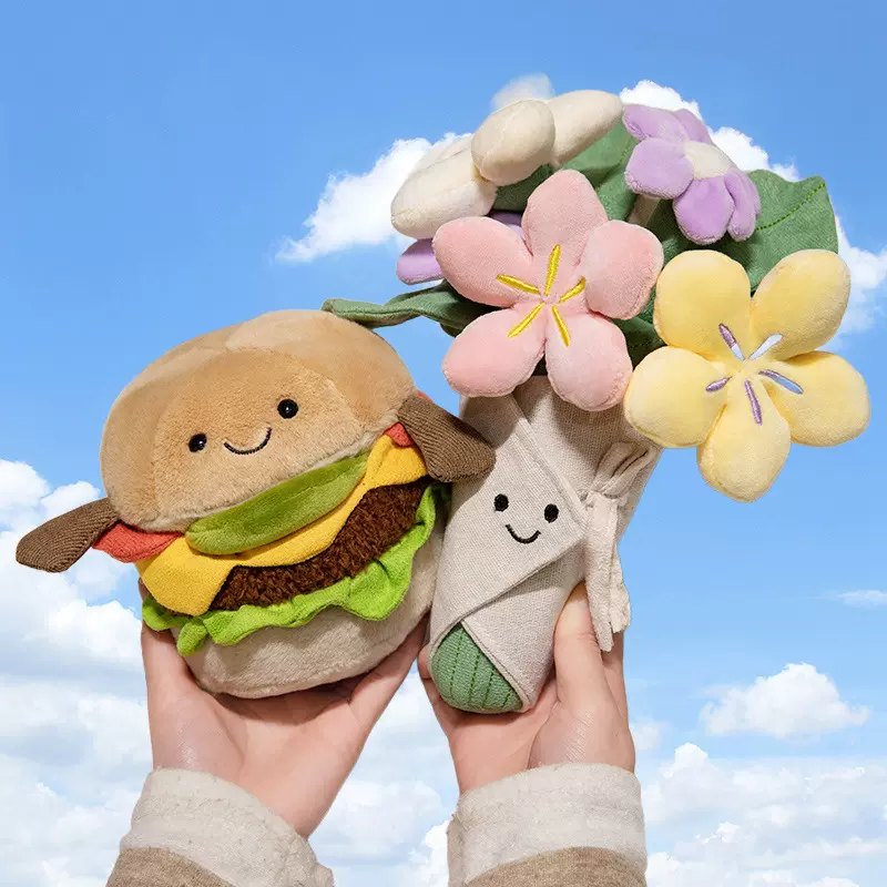 英国Jellycat玩偶巴塞罗熊毛绒玩具手捧花女生情人节礼物公仔可爱