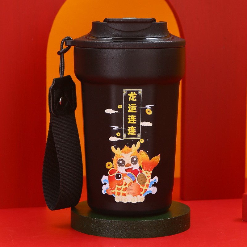 PP塑料食品包装杯饮料咖啡果汁奶茶杯500ML运动便携水杯带盖