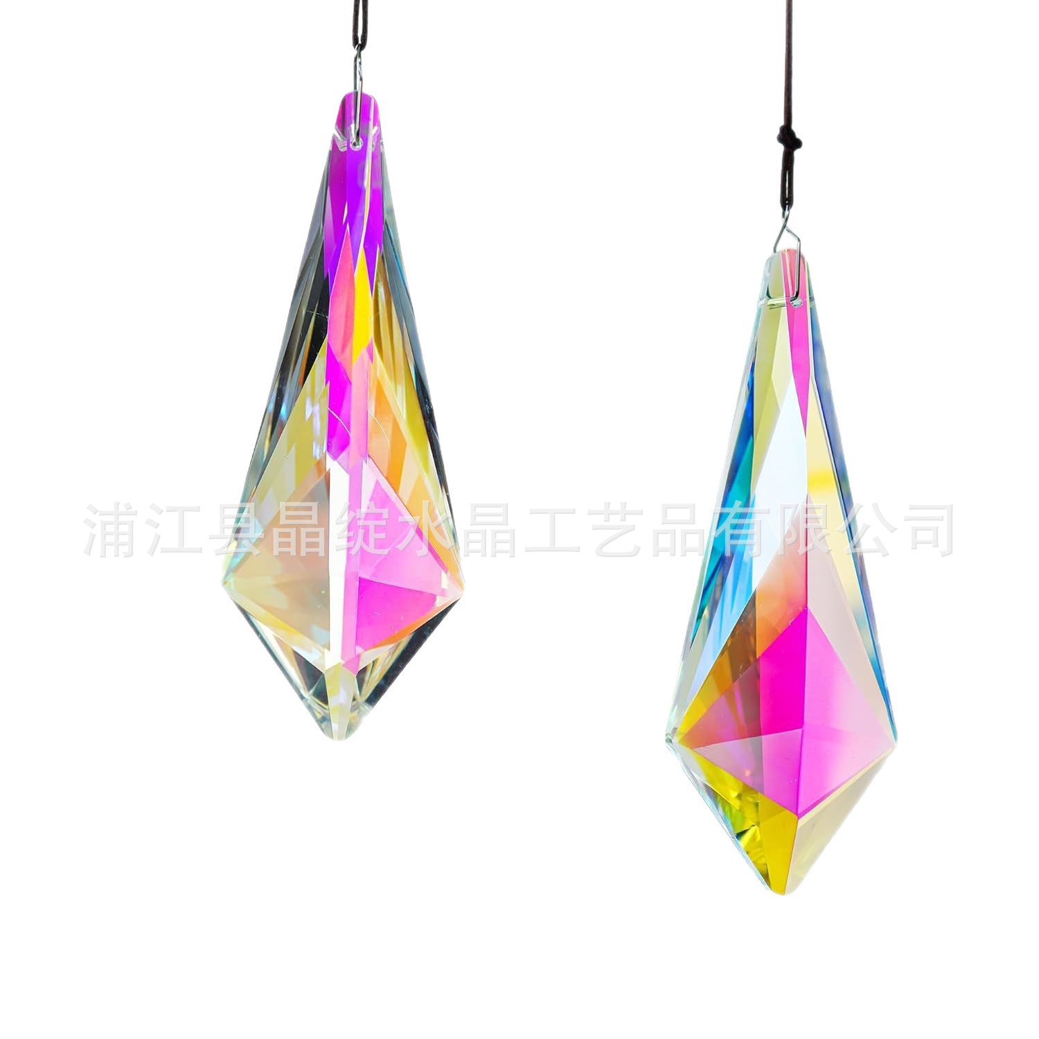 Suministro directo de fábrica de productos transfronterizos: colgante de prisma de cristal grande, decoración para ventana, atrapasoles, adorno colgante de cristal.