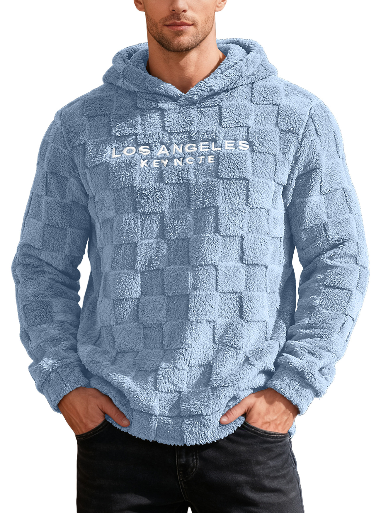 Transfronterizos Europa, Estados Unidos, otoño y invierno, hombres pesados, letras sueltas bordadas de cordero, camisetas deportivas casuales, chaqueta para hombres