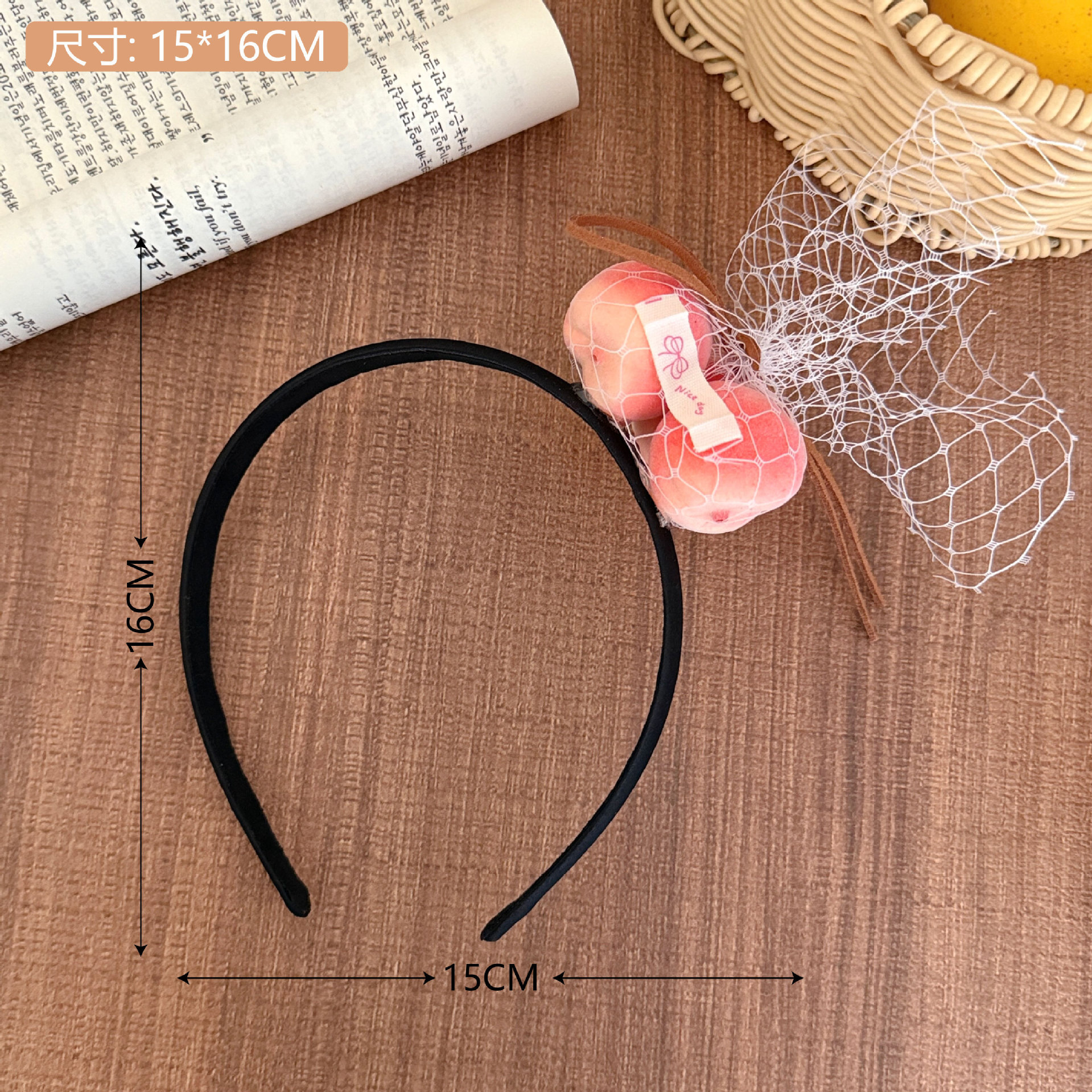 Cute tocado de bola pequeña banda de pelo animación imagen decoración de bola de pelo banda de pelo fotógrafo universal tarjeta de pelo bola