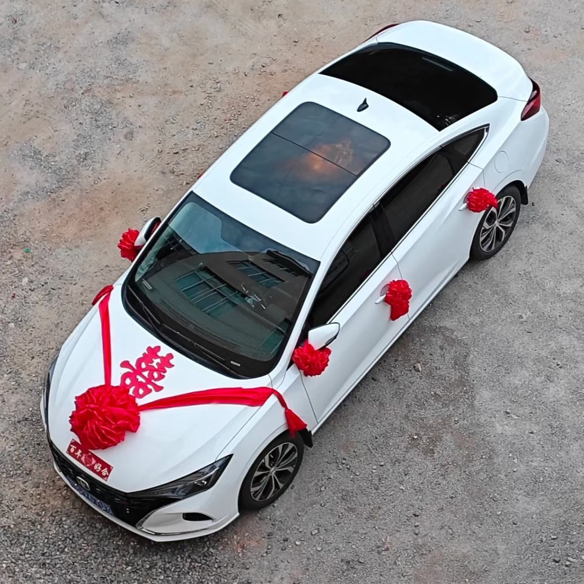 Decoración del automóvil de boda delantero del automóvil de cártamo nuevo automóvil de hortenida del automóvil principal del automóvil de hortenida casada del equipo de automóvil de hortenida