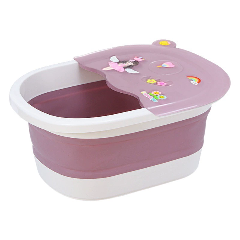 Мультяшное милое детское ведро для ног, складное глубокое ведро с подогревом и крышкой, умывальник для ног, студенческое общежитие, массажная ванна для ног