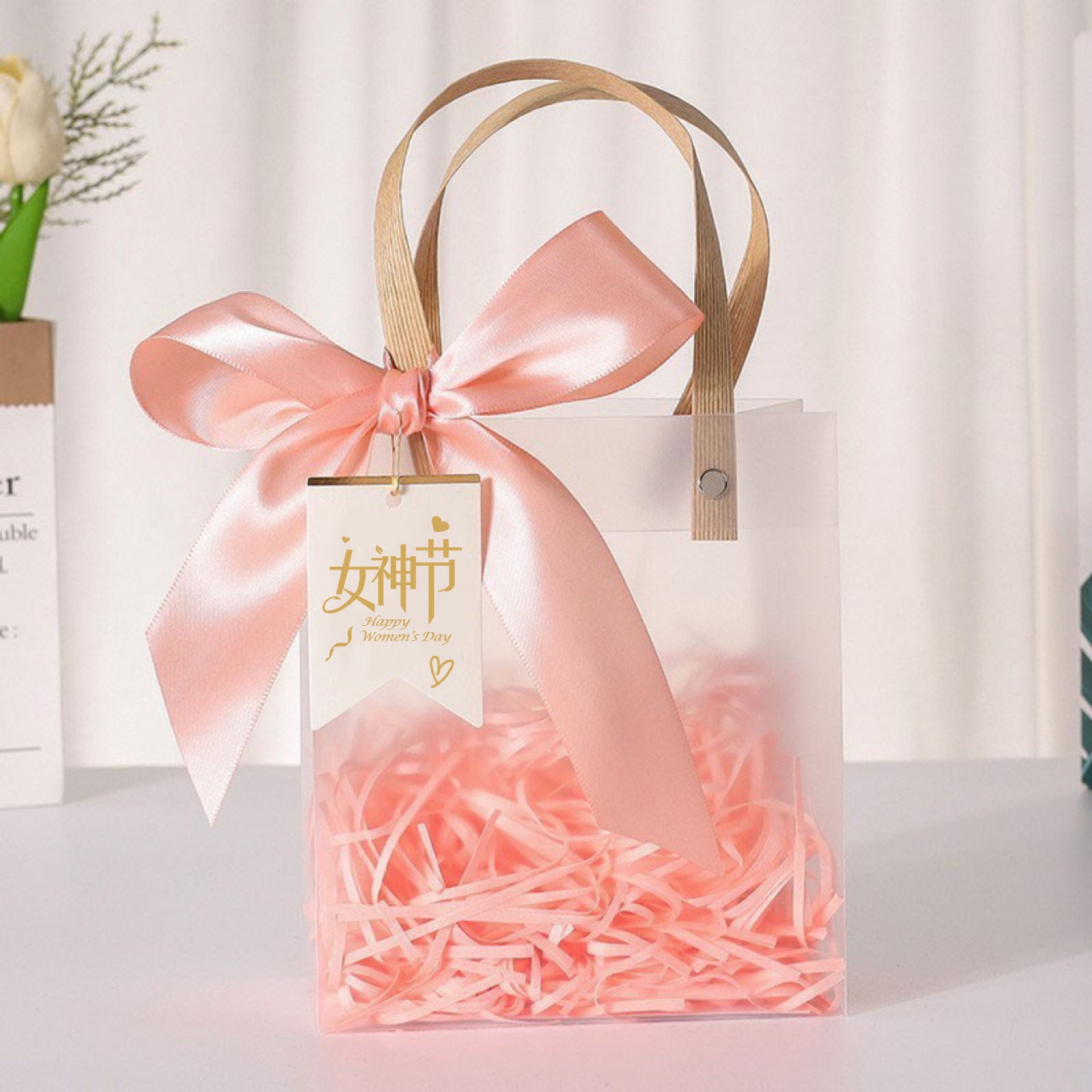 38 Bolsa de regalo, recuerdo transparente, caja de embalaje de regalo de dama de honor premium, PVC de cumpleaños para niños