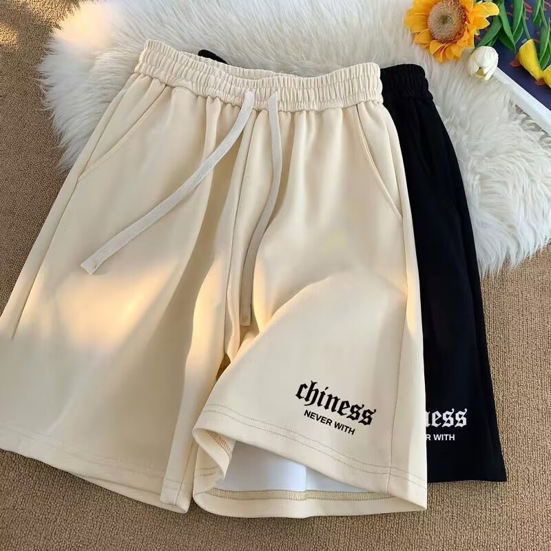 Carefully Selected Waffle Shorts for Men, Knee-Length Hong Kong Style Foam Print Niche Casual Mid-Length Pants, American Basketball Large Size Five Points