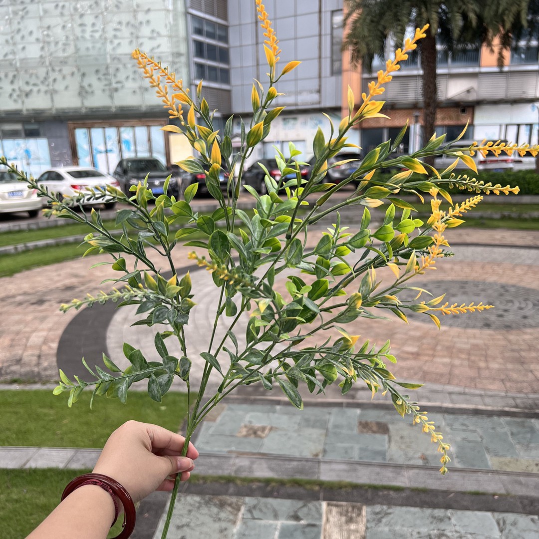Nueva fábrica de flores artificiales de la boda amarillo leche amarillo limón amarillo fresco al aire libre Salón de la boda decoración flor falsa al por mayor