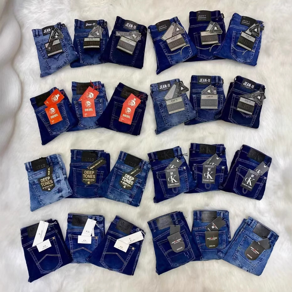 Men's Jeans Wholesale of men'sjeans in stock Men's Stretch Cow Skinny Pants Tail Goods Batch