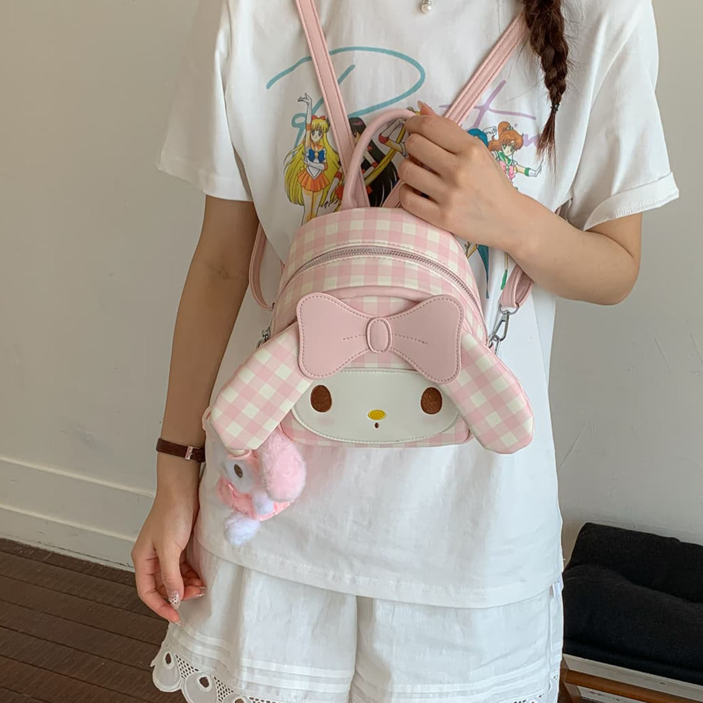 Mochila de dibujos animados para viajar en verano mochila de niños a cuadros adorable 2026 mini nuevo estudiante popular dulce