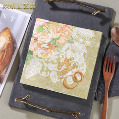 Factory Direct Supply Colorful Printed Napkin Paper Plant Flower Creative Napkin Paper Face Towel Wood Pulp Napkin