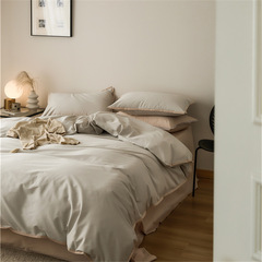 Light luxury and high-end 100-count Xinjiang long-staple cotton four-piece set Nordic ins style quilt cover pure cotton sheets and fitted sheets