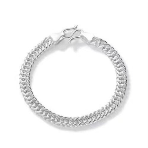 Silver Bracelet for Men, High-End Horsewhip Chain, American-Style Cuban Chain, Stylish, Family Gift, Bold and Simple for Men Silver Bracelet for Men, High-End Horsewhip Chain, American-Style Cuban Chain, Stylish, Family Gift, Bold and Simple for Men