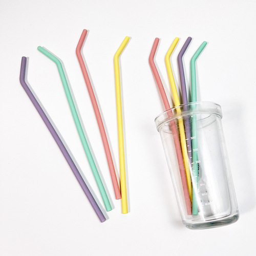Food grade silicone straw elbow straw circulation hose juice milk tea children baby drinking straw set
