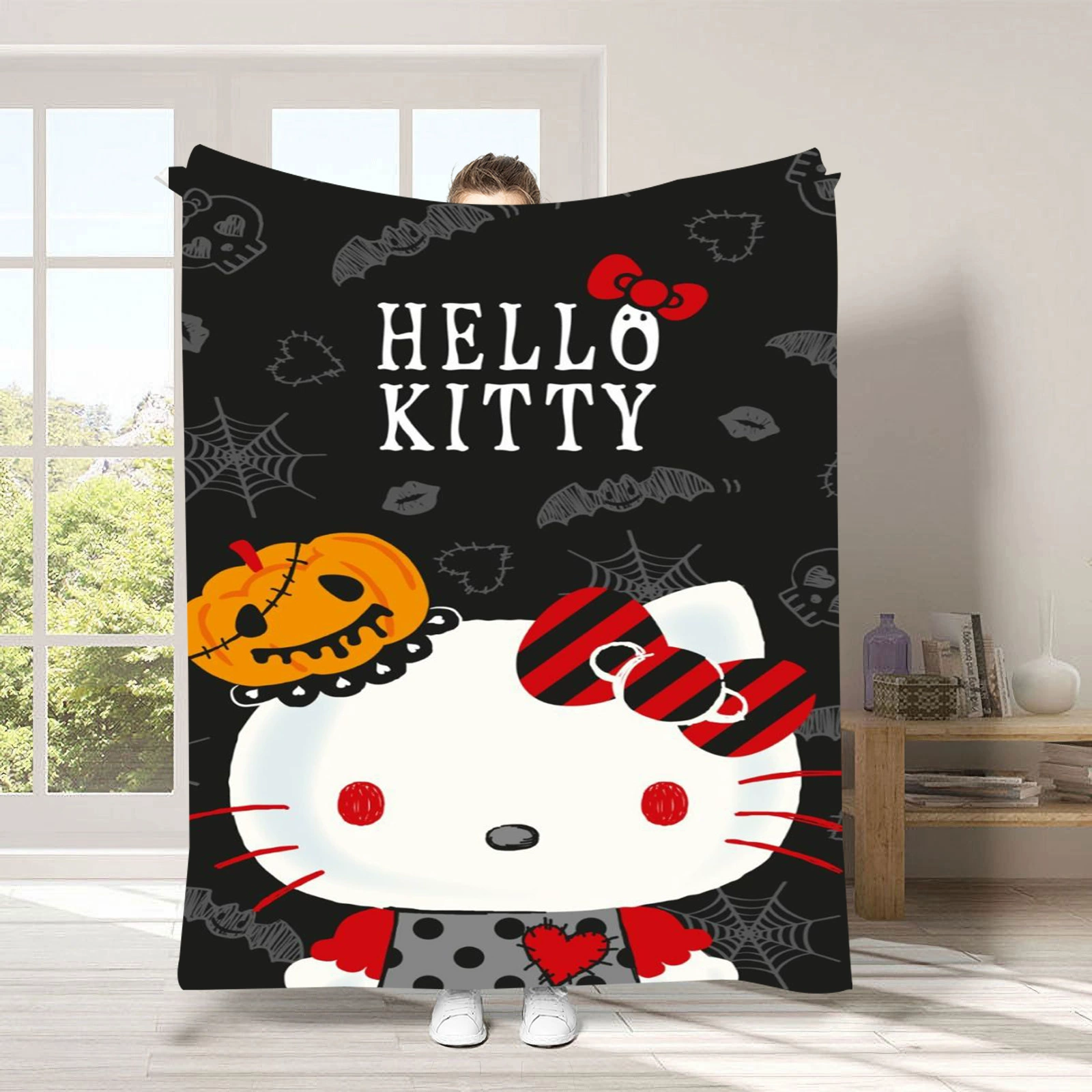 Hello kitty, детское одеяло для сна, диван для сна, хэллоуин, увеличенная толщина, (跨境贸易)