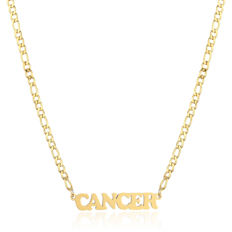 Simple Style Letter Stainless Steel Gold Plated Necklace display picture 6